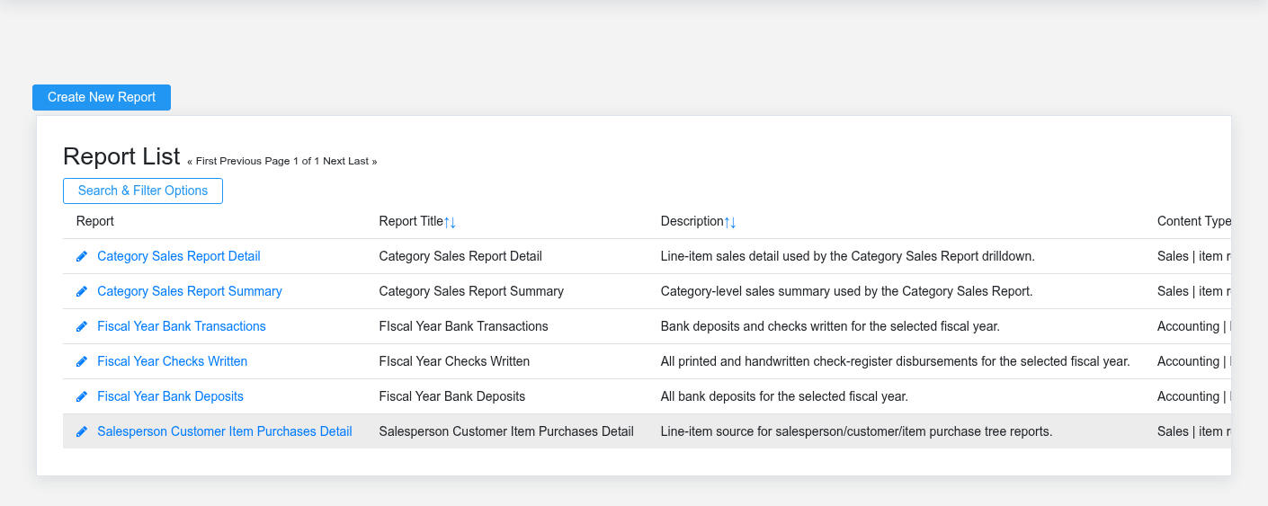 Brisk reports module workspace displayed with fictional documentation-demo data.