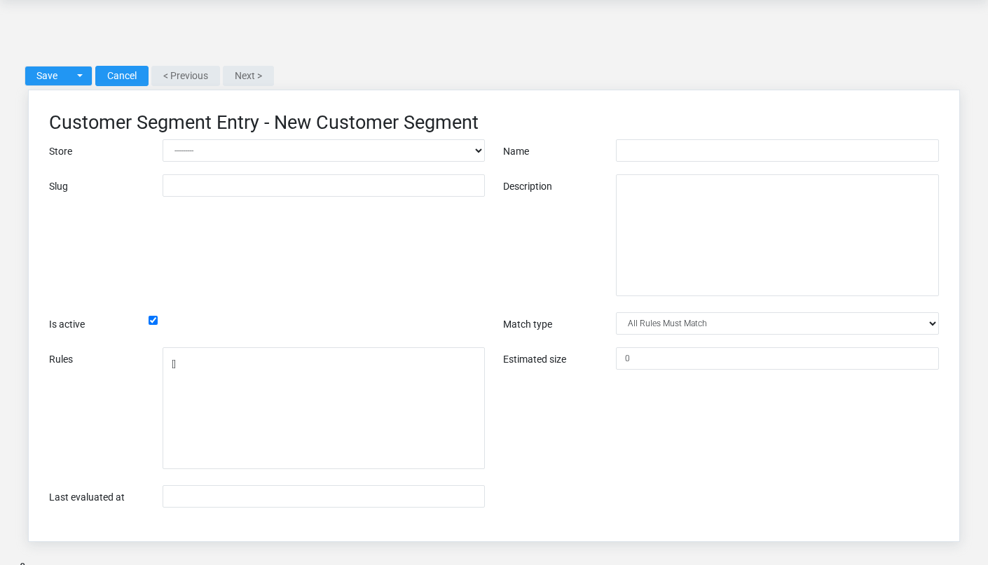 Brisk Customer Segments create screen displayed with fictional documentation-demo data.