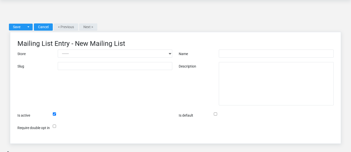 Brisk Mailing Lists create screen displayed with fictional documentation-demo data.