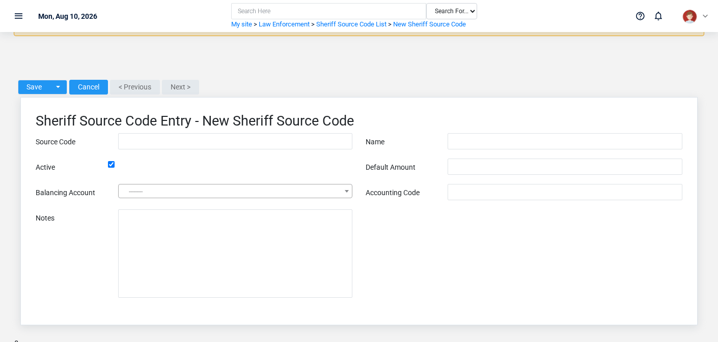 Brisk Sheriff Source Codes create screen displayed with fictional documentation-demo data.