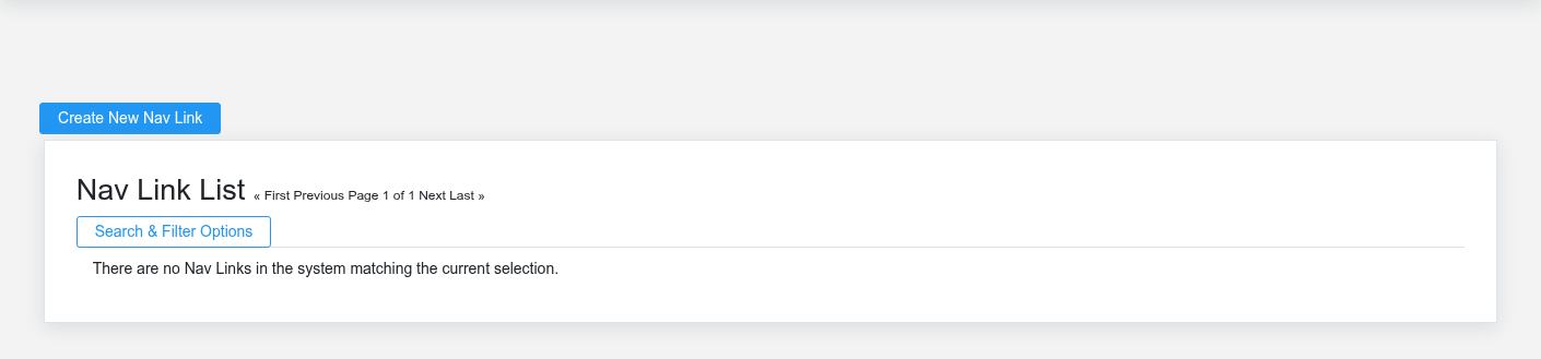 Brisk Nav Links list screen displayed with fictional documentation-demo data.