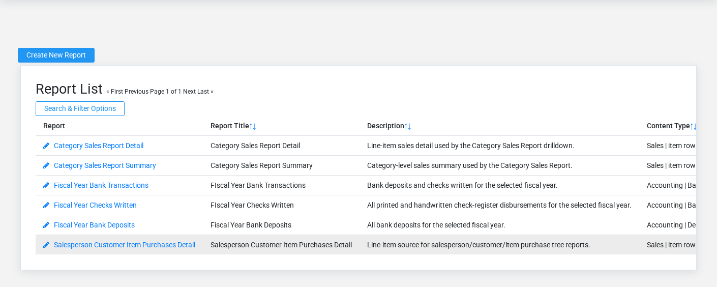 Brisk Reports list screen displayed with fictional documentation-demo data.