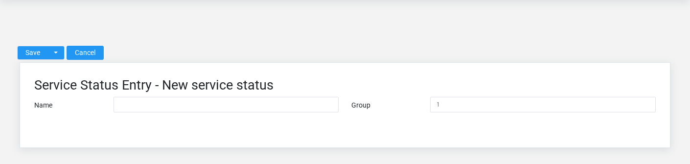 Brisk Service Statuses create screen displayed with fictional documentation-demo data.